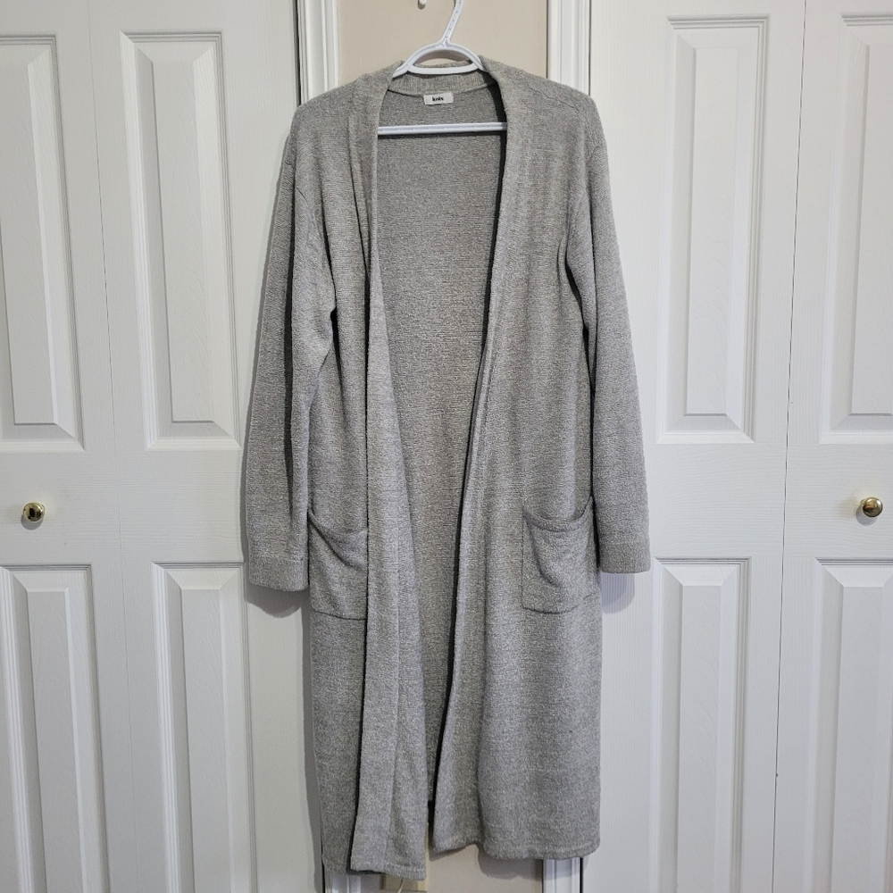 KNIX super soft grey open front cardigan with pockets size large